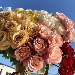 8头手捧巴洛克玫瑰 仿真花玫瑰月季婚庆插花装饰外贸跨境拍摄道具