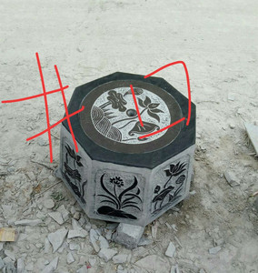 石头井口井圈石雕石井口仿古水井石圈摆件浮雕景观石柱墩踏步石