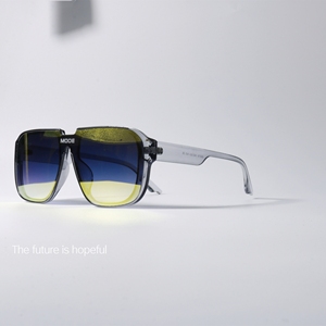 独特炫彩反光连体墨镜UV400防紫外线辐射大框飞行员式潮太阳眼镜