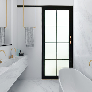 卫生间单扇推拉门单轨移门吊轨门钛镁合金极窄边玻璃门厨房移门