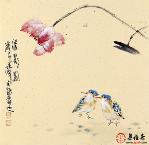 斗方写意花鸟画
