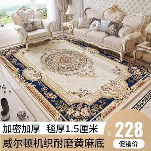 港龙欧式客厅地毯2024新款轻奢高级感沙发茶几毯美式卧室床边地垫