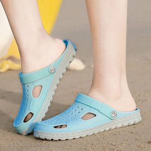 水晶洞洞鞋透明塑料果冻鞋女士防水拖鞋夏天少女外穿沙滩防滑凉鞋