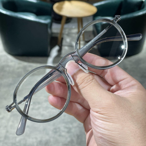 高度近视眼镜男可配有度数纯钛玳瑁圆框适合小脸镜框眼睛近视镜女