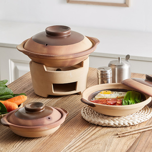 老式砂锅家用陶土炖锅煲仔饭煤气燃气灶专用锅双耳炖肉小号煲汤锅