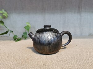 云南建水紫陶不二陶王霁柴烧作品-柴烧小壶 140ml