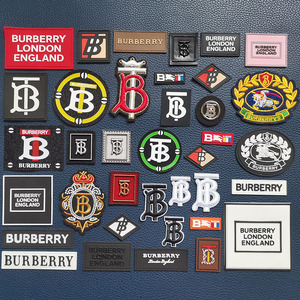 品牌巴宝莉burberry标志贴博宝利战马标志刺绣布贴滴塑硅胶补丁贴