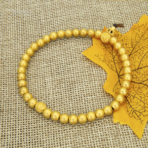 古法黄金手链手镯999足金转运珠菩提念珠串珠 纯金佛珠手串男女款