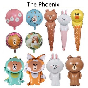 儿童生日复活节可妮兔卡通铝箔气韩国装饰气球鸭子兔子小熊头气球