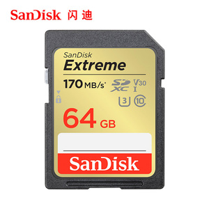 SanDisk闪迪 SD卡64g 高速读170M/S SD相机内存卡摄像机存储卡
