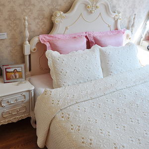 100%绣花纯棉水洗绗缝被单件套床盖床单床罩春秋被空调被夏凉被