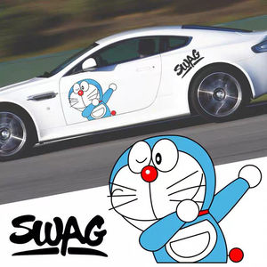 哆啦a梦汽车贴纸大号车身车门划痕嘻哈swag可爱痛车贴卡通车贴纸