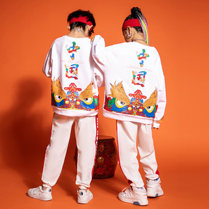 小学生运动会衣服中国风啦啦队服装男女童街舞炸街儿童喜庆演出服
