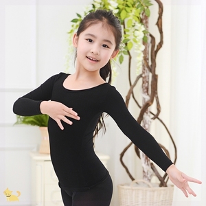 秋冬季儿童舞蹈打底衫加绒男女童黑色打底内衣拉丁舞打底衣舞蹈