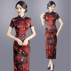 喜婆婆真丝旗袍