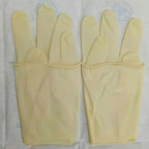 雪莲牌瑞京麻面弯形加厚一次性橡胶无粉无菌手套独立包装50副/盒