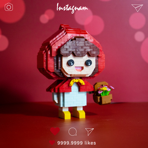 微型小颗粒益智拼插积木玩具loz创意女生系列兼容乐高小红帽公仔