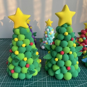 圣诞老人雪人圣诞树超轻粘土手工成品材料包幼儿亲子材料来图定制