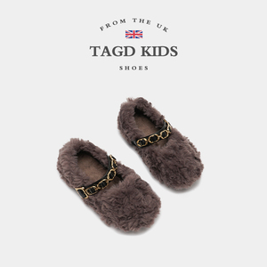 洋气女童公主鞋!英国tagd童鞋冬季时尚羊羔毛儿童宝宝鞋