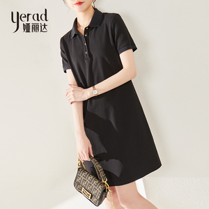 娅丽达官方旗舰店女装正品夏装polo连衣裙2021夏季薄款运动宽松中