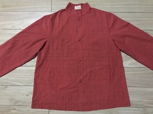 二手70年代老式女士的确良红色罩衣罩衫包扣外套影视怀旧老服装