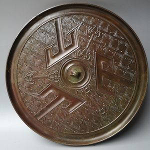 淘瓷索玉战国三山镜 老青铜镜 纹饰镜 首饰镜 老铜器摆件包老包真