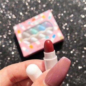 网红胶囊口红迷你小支八色哑光套装不掉色防水学生款小巧便携小众