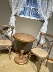 复古实木桌小圆桌茶几方形餐桌椅方桌咖啡桌餐桌椅西餐厅餐
