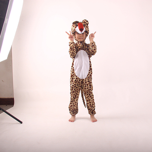 儿童动物演出服成人亲子聚会卡通连体豹子表演服森林小猎豹造型服