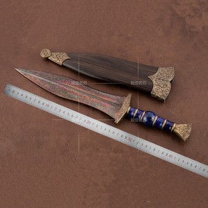 欧式剑宝剑  伯蒂锻造龙鳞纹大马士革钢花纹钢剑罗马短剑  未开刃