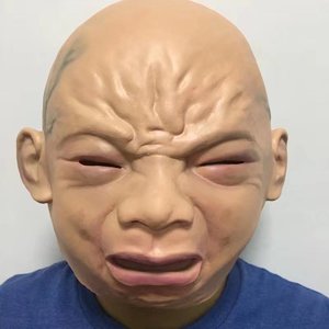 crying baby mask latex halloween 哭泣婴儿面具鬼屋恐怖道具