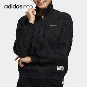 Adidas/阿迪达斯官方正品女子立领时尚休闲运动保暖棉服 H18628
