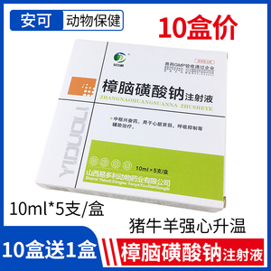 兽用樟脑黄酸钠针剂樟脑磺酸钠注射液低温猪牛羊强心急救低烧升温