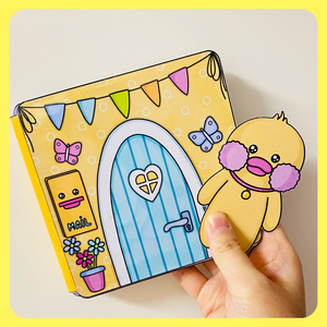 小黄鸭安静书豆豆本儿童益智早教启蒙手工亲子互动专注力diy成品