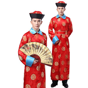 出租太监服饰宫廷清朝官兵摄影服装僵尸鬼服官服古代男演出服红色