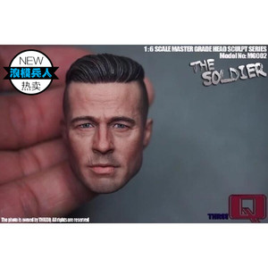 现货狂怒 布拉德皮特1/6兵人头雕 threeq mg002 坦克兵头雕(批)