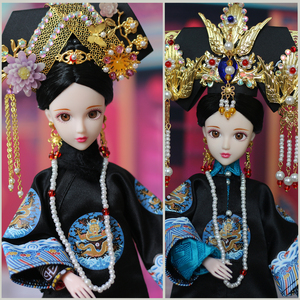 沁韵伊 清代宫廷吉服皇后古装手工娃娃 搭配可儿心怡0b27清朝娃衣