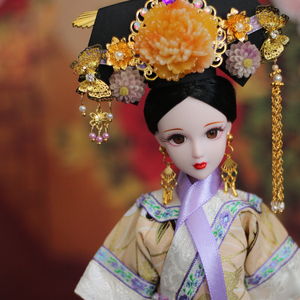 沁韵伊 古装娃娃心怡可儿ob27手工制作头饰衣服清朝宫廷常妃包邮
