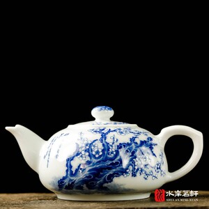 水岸茗轩 小雅青花壶 雪梅文人壶 景德镇阮定荣手绘瓷器 茶具茶壶