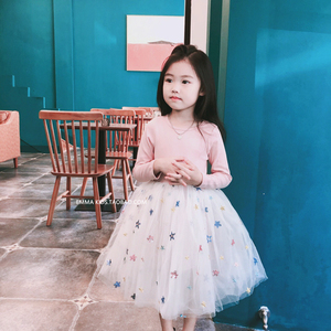 女童公主裙秋冬新款韩版儿童羊毛拉架礼服蓬蓬纱裙洋气长袖连衣裙