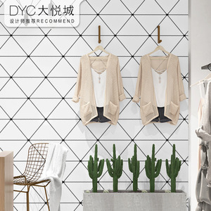 服装店壁纸墙纸女装高档专用时尚个性韩式现代简约店铺装修背景墙