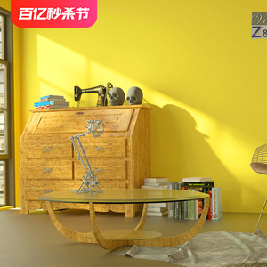 北欧风格墙纸 纯色素色卧室客厅暖黄色柠檬黄米黄色背景壁纸ins风