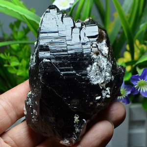 天然黑水晶山峰摆件 水晶白云石矿物标本 深色茶晶原石