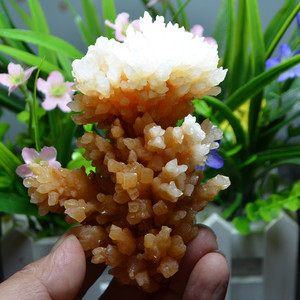 天然钟乳石原石矿物标本摆件 方解石结晶体花