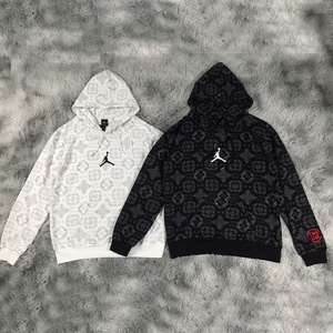 clot x aj联名刺绣丝绸连帽卫衣男春秋季陈冠希同款休闲潮外套女