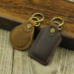 手工头层牛皮门禁卡套真皮公交电梯ic卡套小区电子感应信号保护套