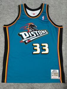 mn正品nba格兰特希尔 活塞33号大马头复古au刺绣球员版球衣篮球服