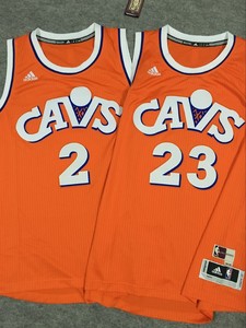 Adidas正品现货詹姆斯欧文骑士队橙色卡通复古SW球迷版球衣篮球服