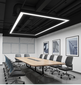 led办公吊灯会议室回形灯工位灯工程无缝拼接办公室灯