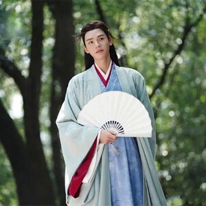 山河令温客行扇子龚俊同款竹扇绢布复古风团扇汉服中国风宣纸折扇